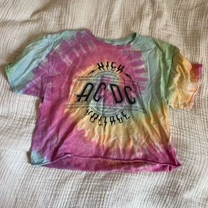 Retro AC/DC Tie dye Tee